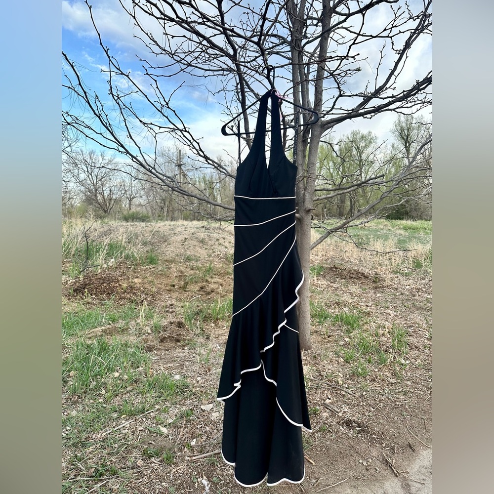 Black tiered dress